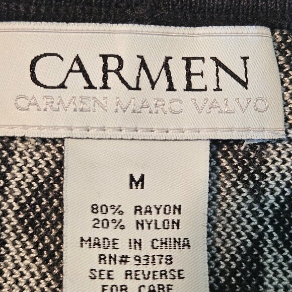 Carmen Marc Valvo Stretch Knit Geometric Print A-Line Circle Skirt - Picture 5 of 8